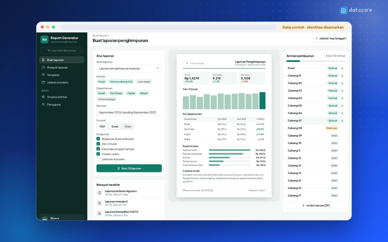 Tampilan Report Generator